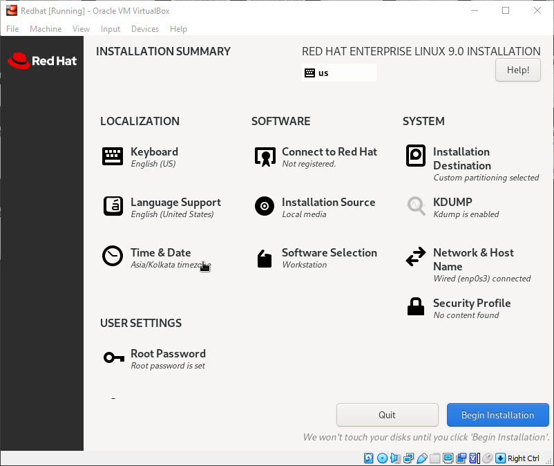 Installing Red Hat Enterprise Linux (RHEL) 9 in VirtualBox